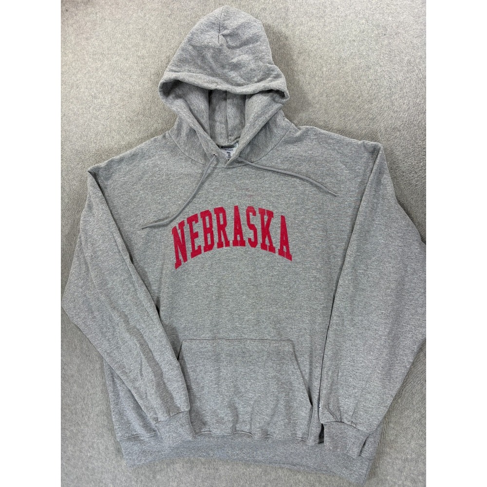 Nebraska Cornhuskers Champion Screened Logo Campus Hoodie Sweatshirt (Men's 2XL)